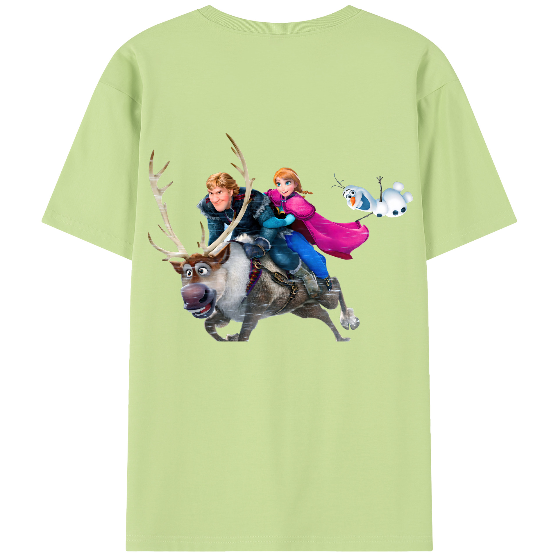 （画像用） アナと雪の女王 アンナ エルサ Frozen Anna Elsa 綿100％半袖Tシャツ（背面プリント）